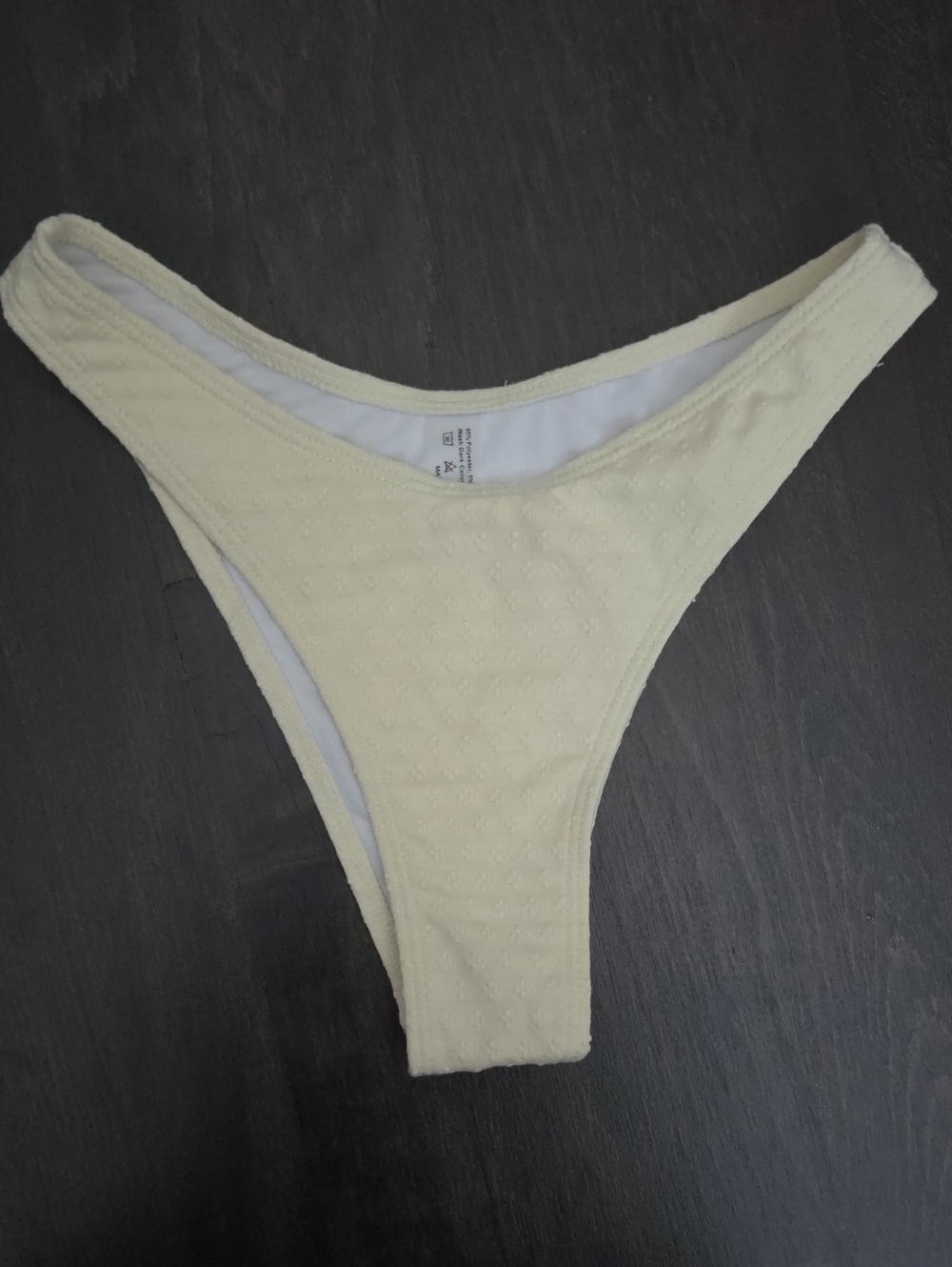 NWT SHEIN Yellow Textured High-Cut Cheeky Bikini Bottoms